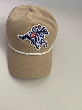 Vineyard Vines 5 Panel Kentucky Derby Hat Horse Patch Hat Beige Hat